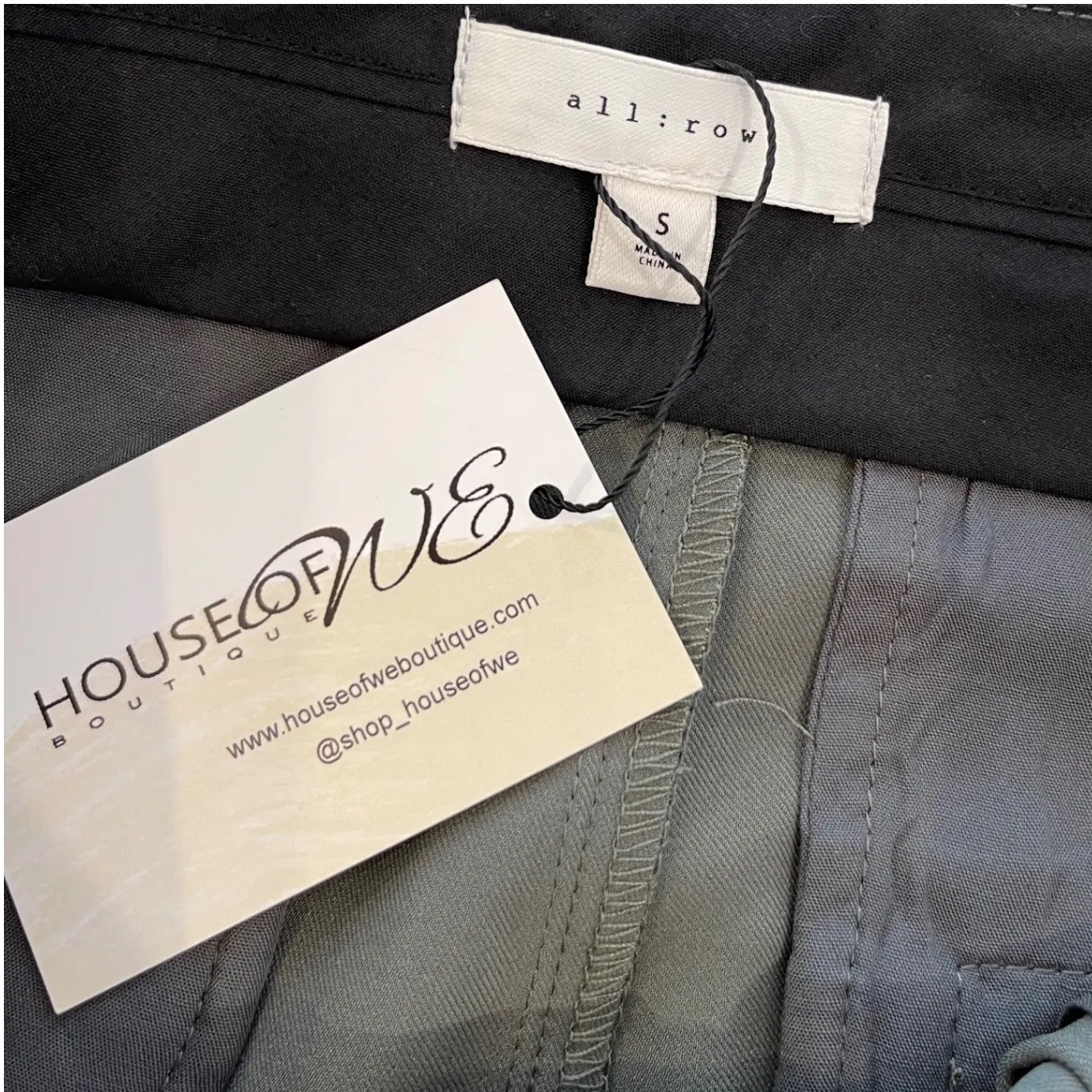 All:Row Wide Leg Pleated Pants Women's‎ S Green Gray High Waist Casual Trousers - Image 5