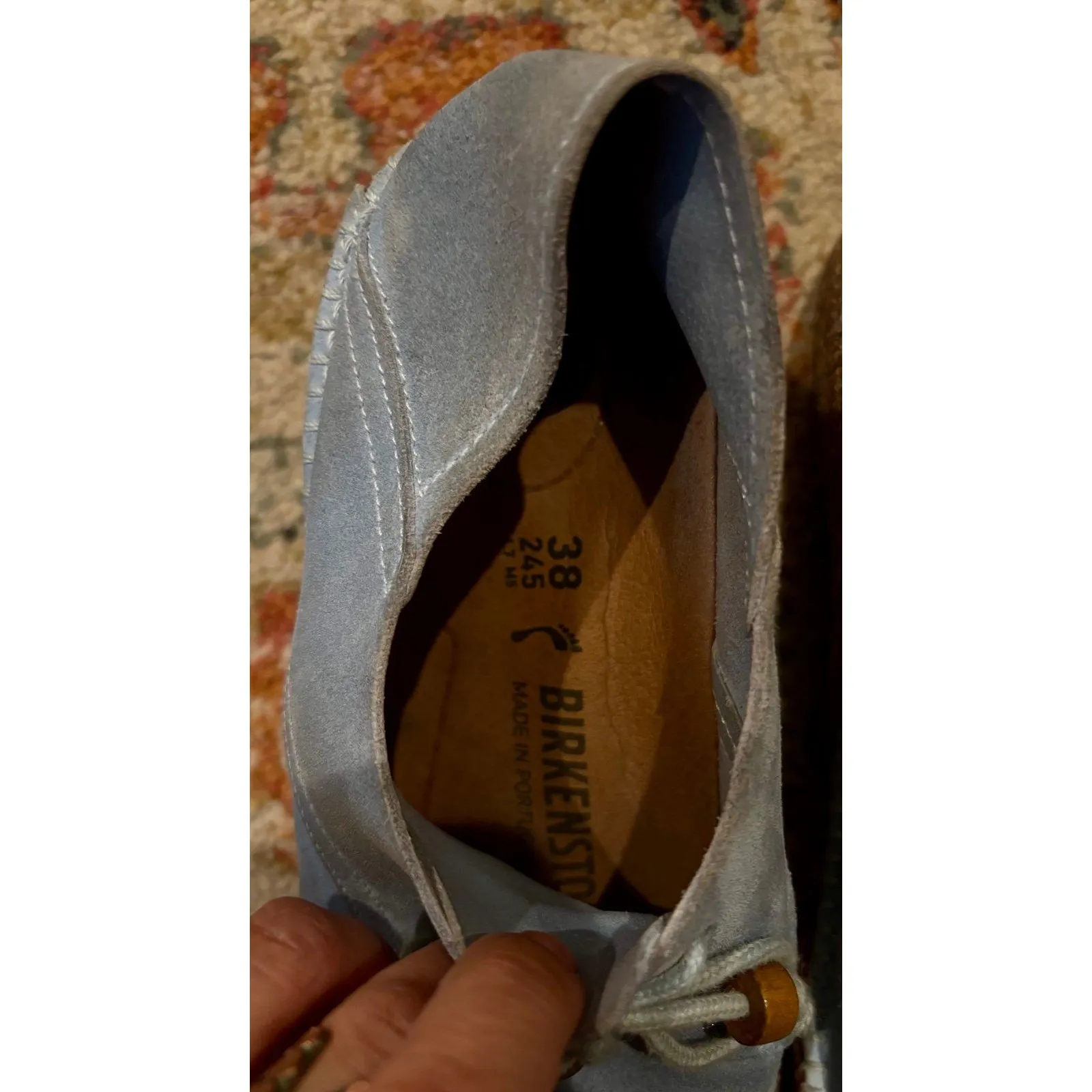 BIRKENSTOCK Unisex Gary Blue Sky Suede Nubuck Lace Up Oxfords 38 W’s 7.5 - Image 7