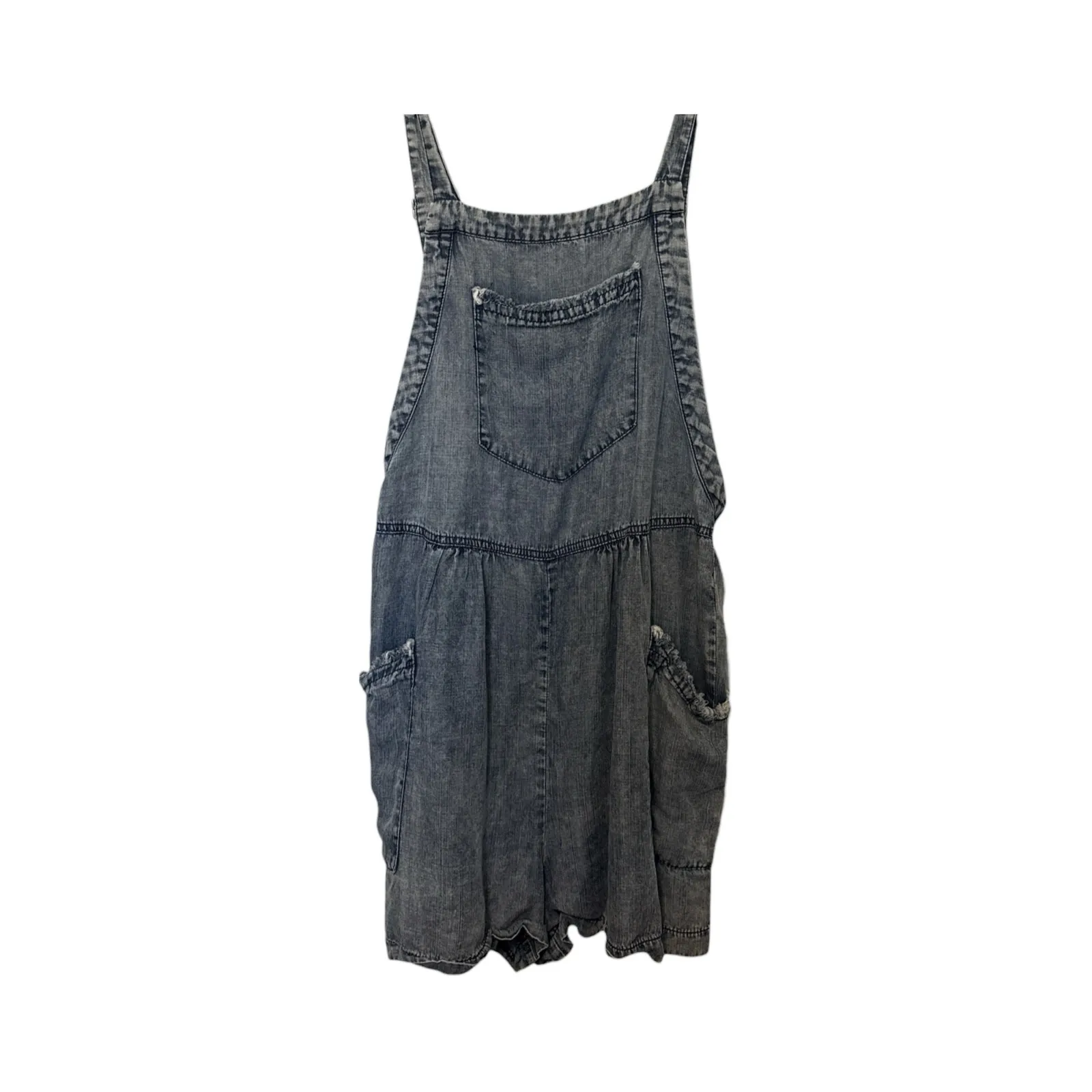 ee:some Denim Overall Romper Size S Blue Chambray Shortalls - Image 2