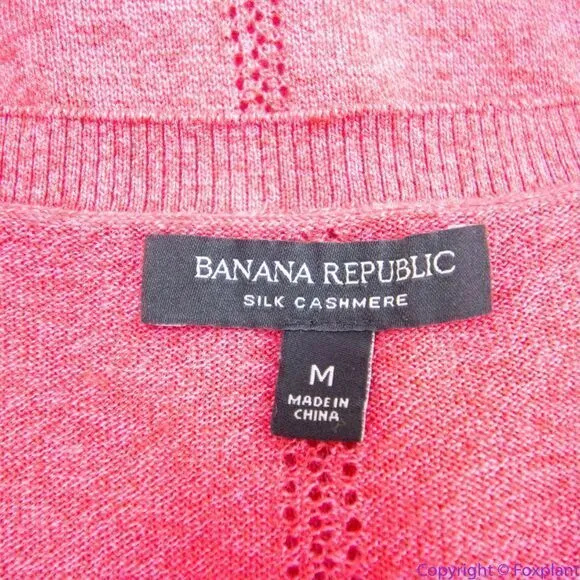 Banana Republic red cashmere silk‎ blend V neck sweater, M - Image 16