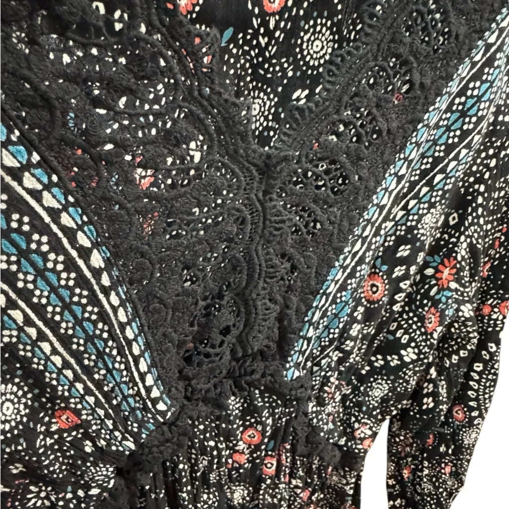 ANGIE Black Floral Embroidered Blouse - Image 8