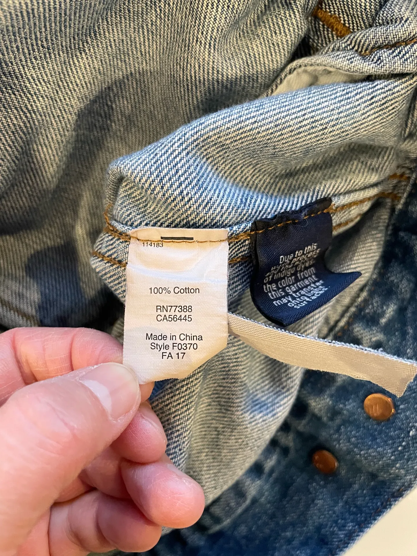  Madewell Women’s Jeans Botton Down Jacket Size M Blue 100% Cotton - Image 8