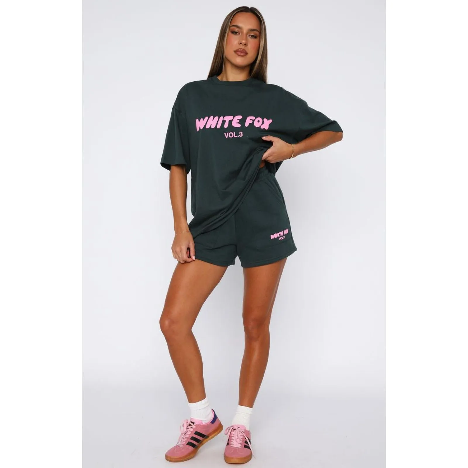 White Fox Offstage Oversized Tee Pine Size XS/S - Image 2