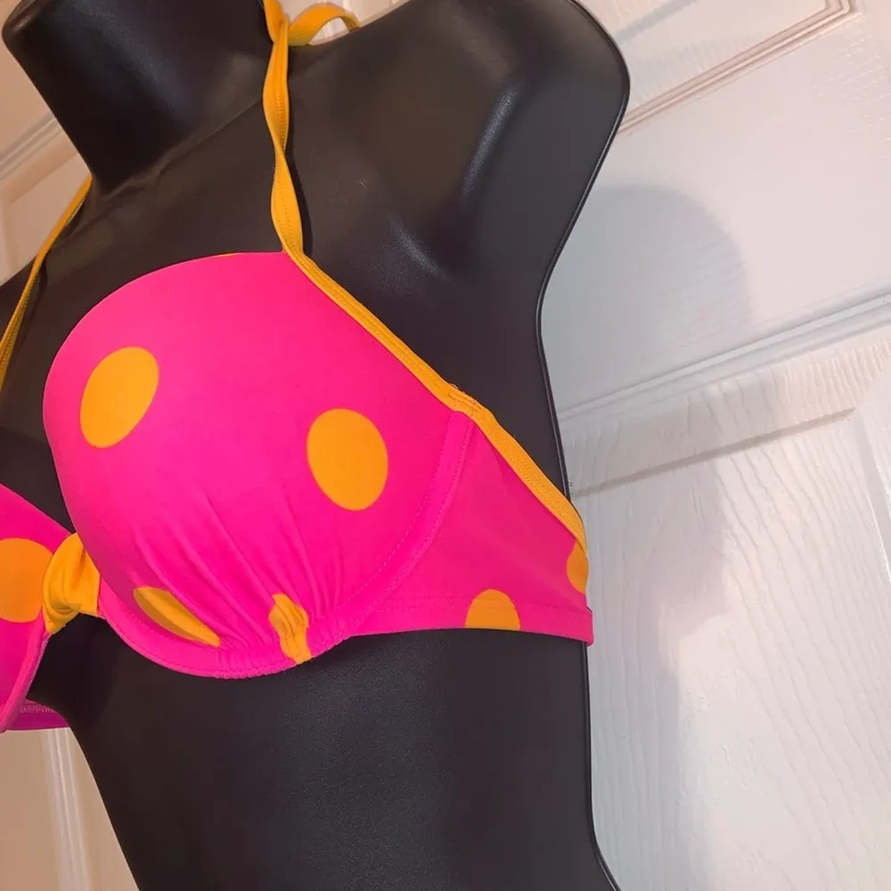 aerie Blakey Hot Pink & Orange Polka Dot Bikini - Image 3