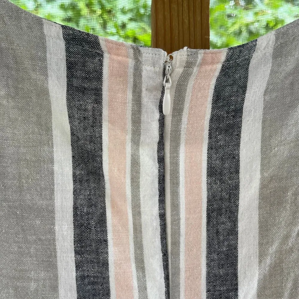 Urban Outfitters Women's Karen Striped Surplice Button Through Jumpsuit Size L - Image 5