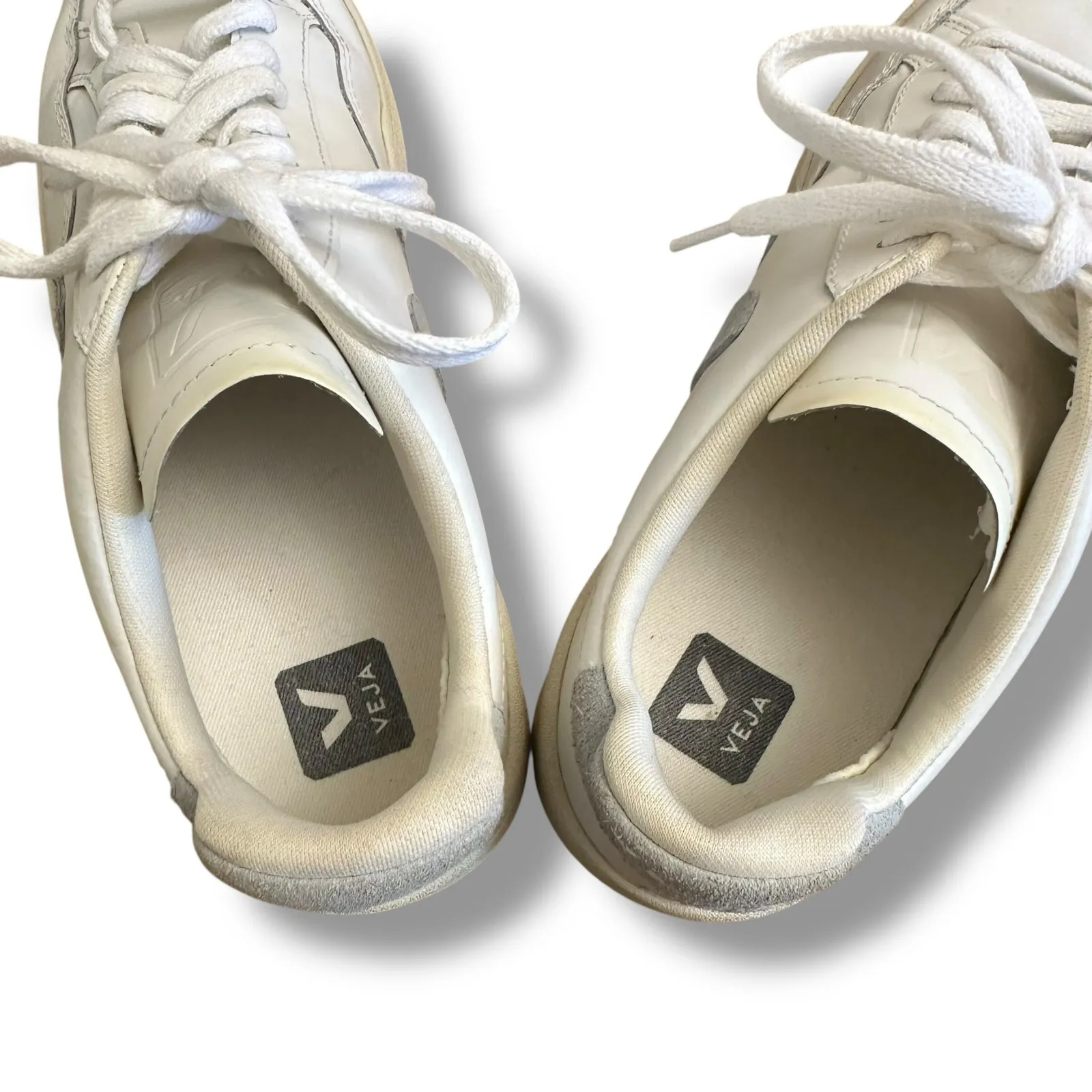 VEJA V-10 White Leather Gray Suede Sneakers Women’s 10 Sustainable Low Top - Image 8