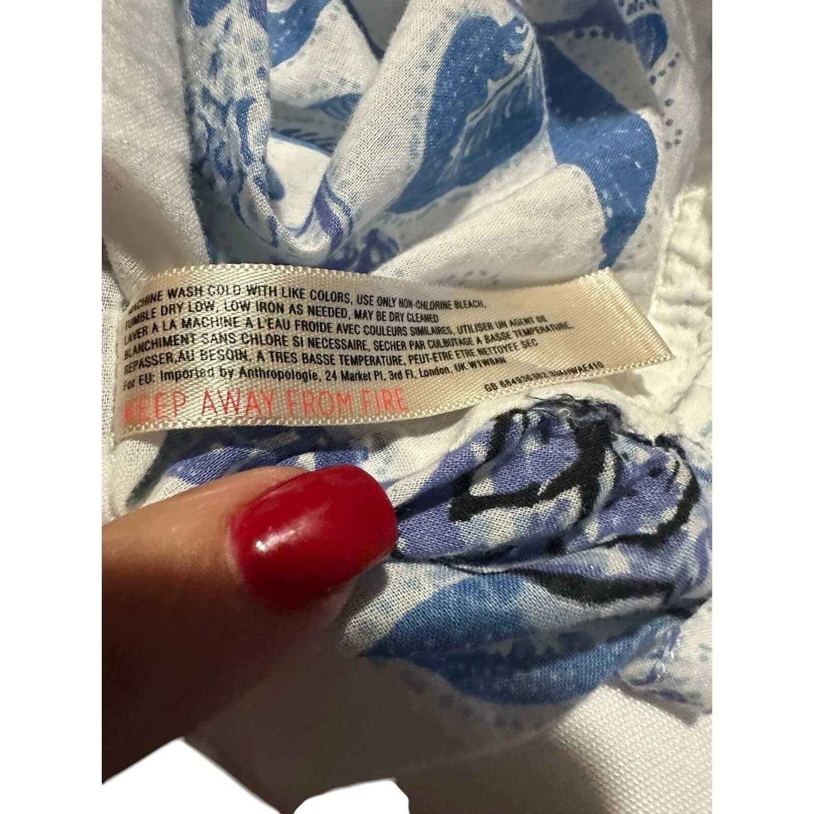 Anthropologie MERMAID Small Floral Sea Holly Tunic‎ Top Stripes Beach Summer F10 - Image 6