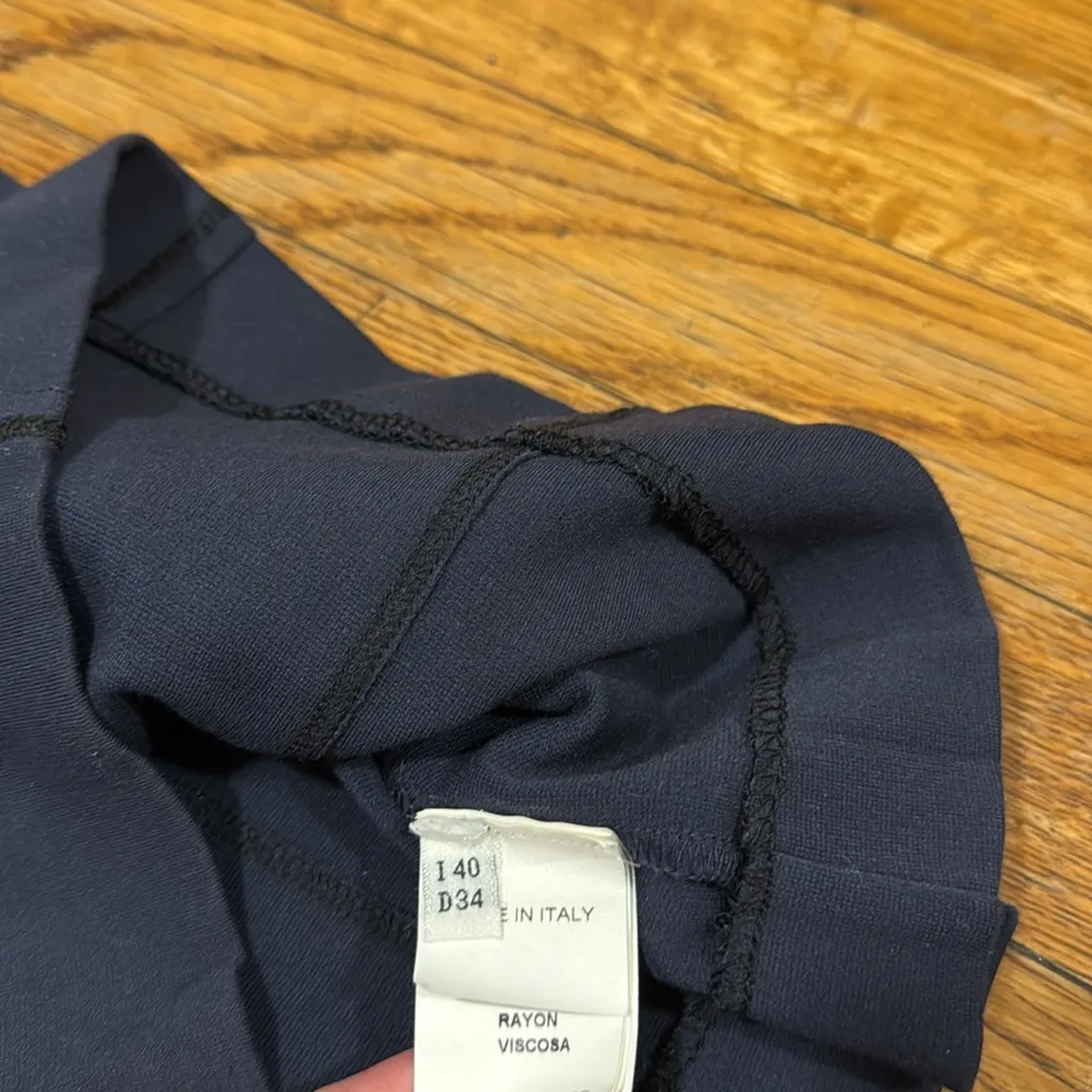 Blumarine VINTAGE Navy Cap Sleeve Mini sheath Dress rhinestone detail size 40 IT Blue - Image 5