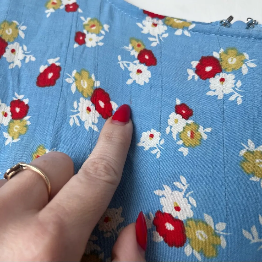 Anthropologie Faithfull the Brand Erin Blue Floral Midi Dress 2 - Image 7