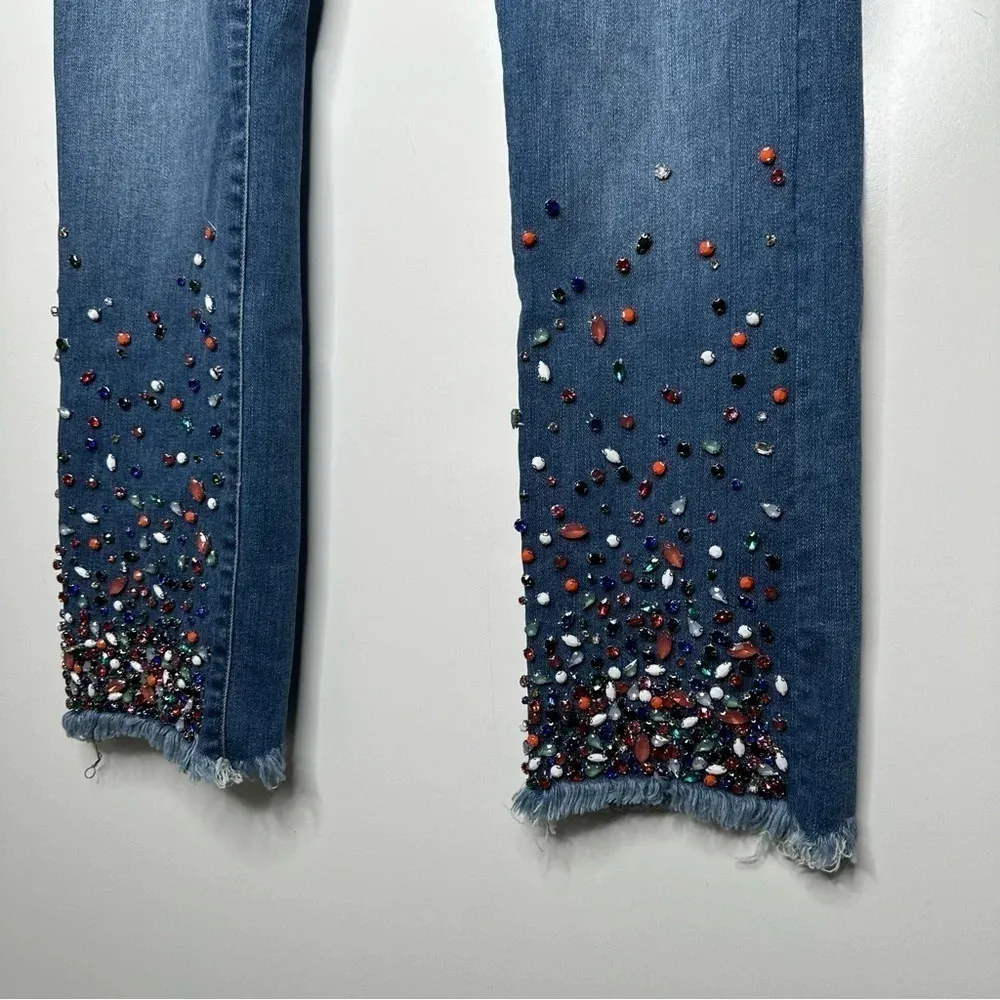 Pilcro and the Letterpress Anthro Mid-Rise Embellished Slim Straight Jeans 28 - Image 7