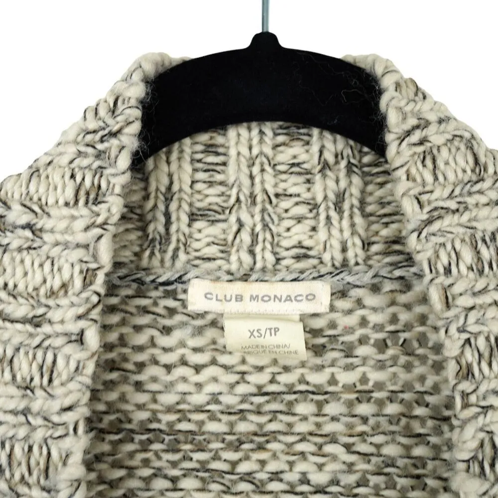 Club Monaco Wool Womens Open Front Knit Cardigan With Pockets Size XS - Image 6