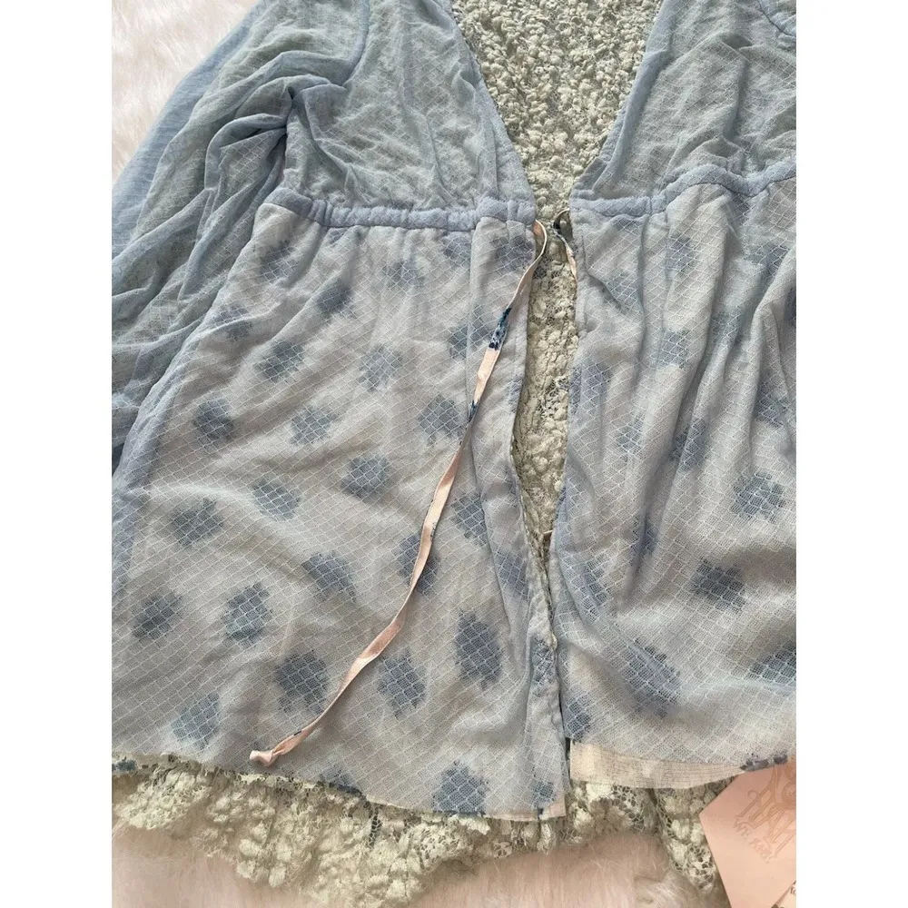 We are HAH Make it a Double Lace Robe French Blue Reversible Size Small - NWT - Image 8