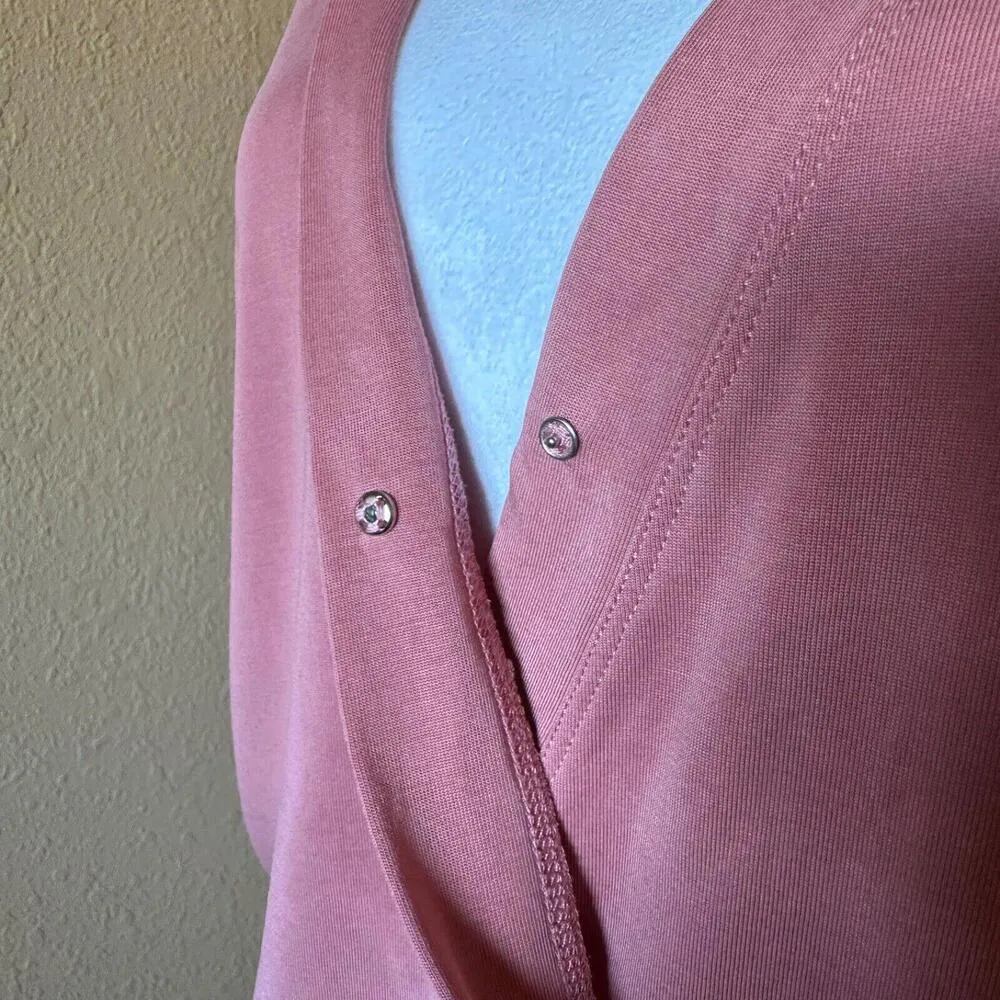 Anthropologie Top Women's S Pink (Dusty Rose) Ayla Surplice V-neck Modesty Snap - Image 3