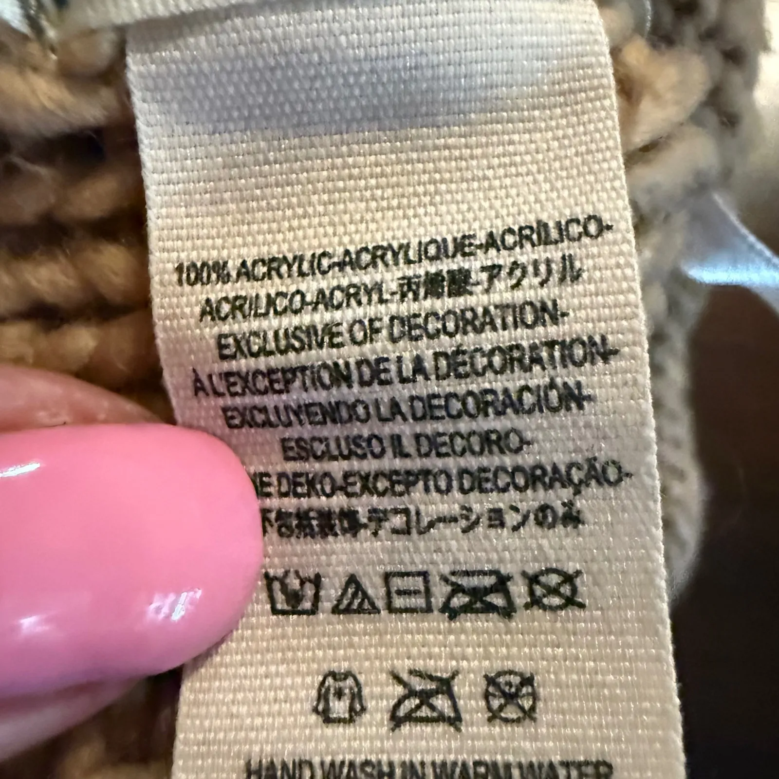 Free‎ People Women's Knit Beanie Hat Winter Warm Soft Beige Casual Cap - Image 5