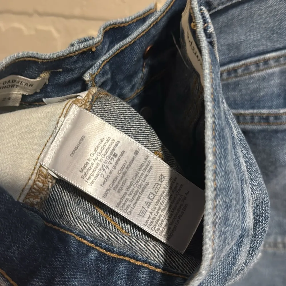 Madewell shorts NEW distressed Blue Jean the dad Jean 24 cotton frayed hem - Image 5