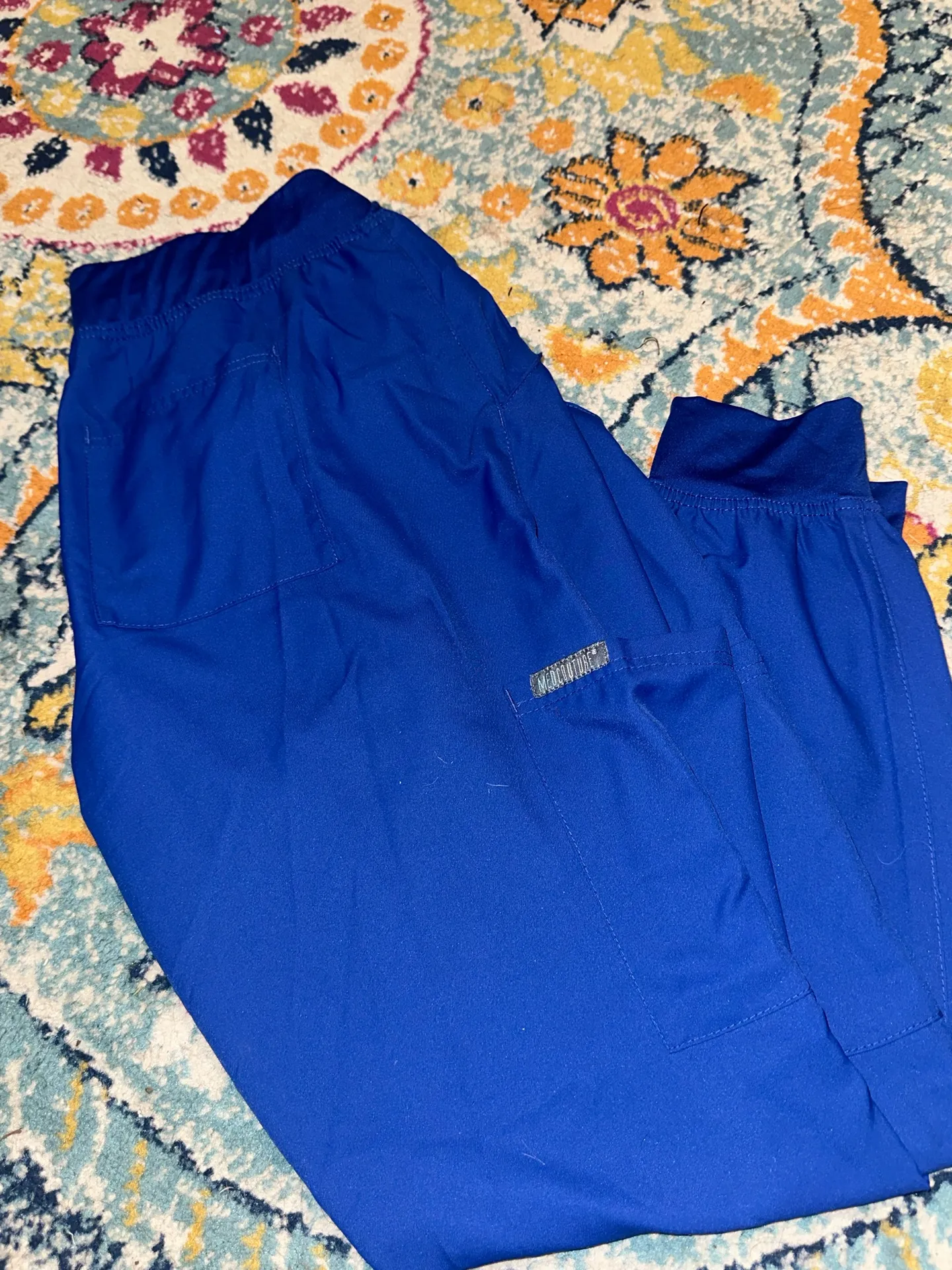 MedCouture Insight Women’s Cargo Jogger Scrub Pants Galaxy Blue - Image 3