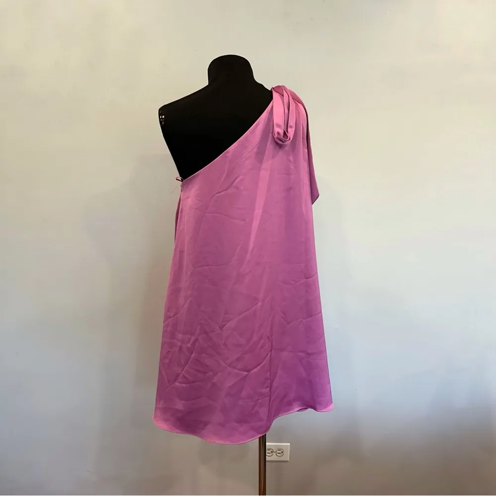 Ramy Brook Harmoni One Shoulder Mini Dress Pink Orchid 6 NWOT - Image 3
