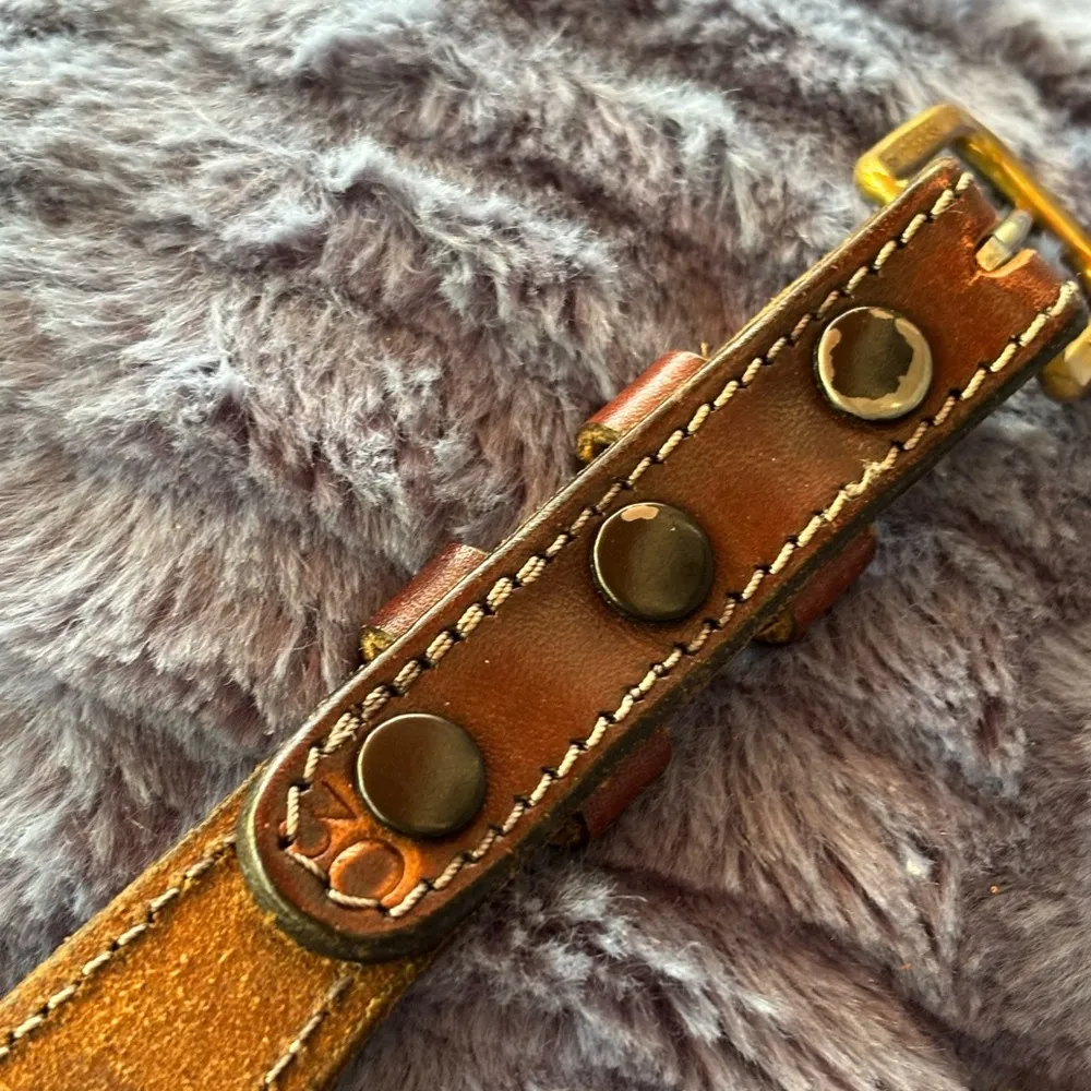 Chacon western Leather belt with solid Brass buckle size 30 Brown - Image 4