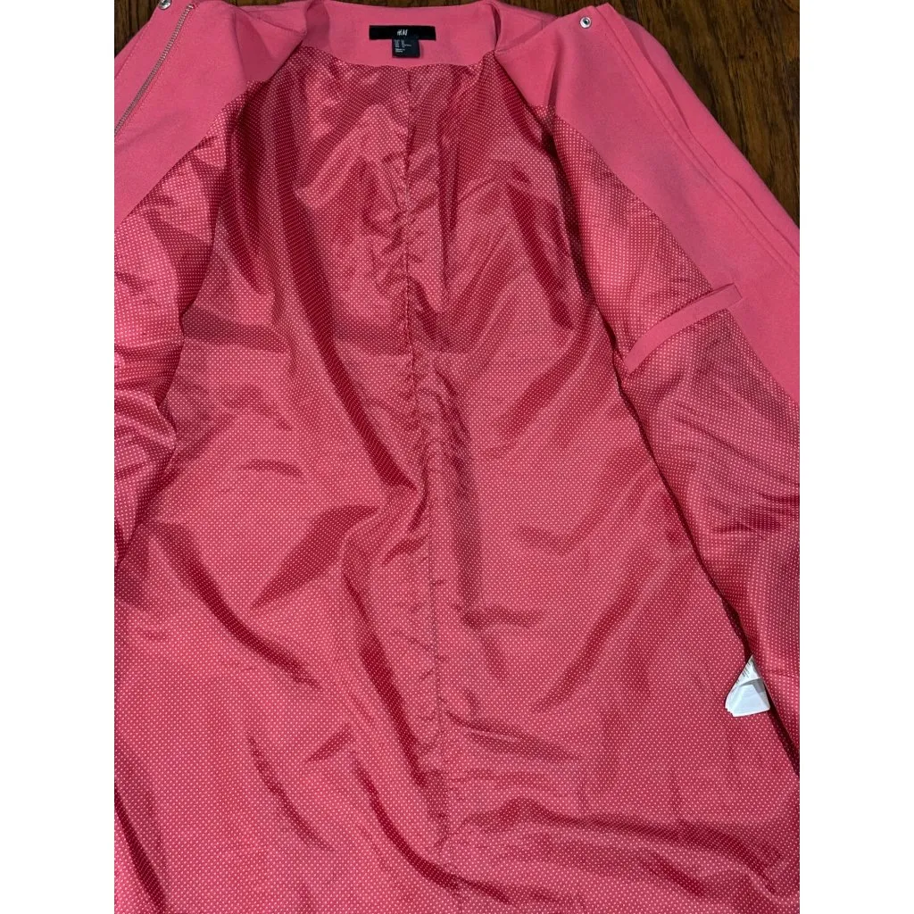 H&M womens Size 10 Coat Jacket Elegant Formal Blazer Pink Workwear Outwear - Image 10