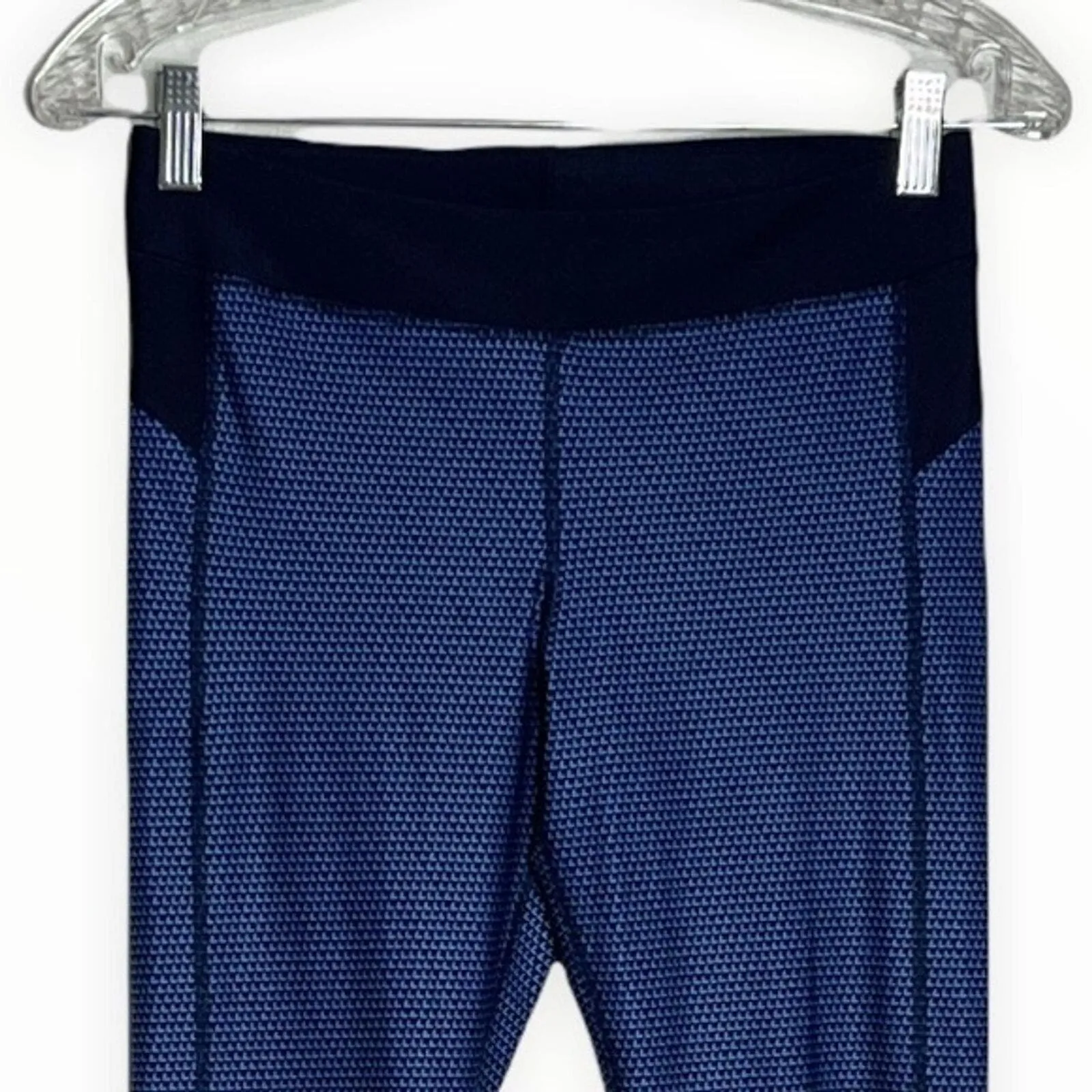 Under Armour Pantss Womens XS Black Blue‎ Geometric Leggings Athleisure Workout - Image 3