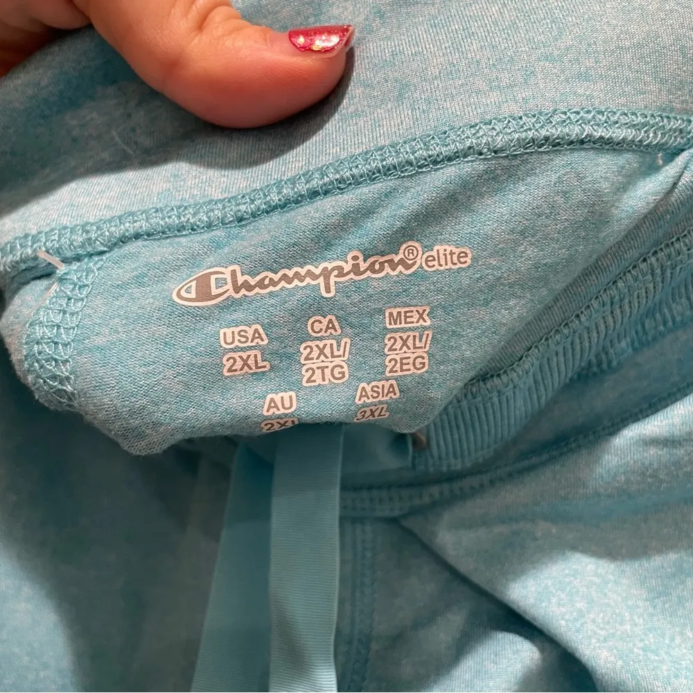 Champion Capri Cropped Straight Leg Athletic Paints Plus Size XXL Aqua Blue NWT - Image 5