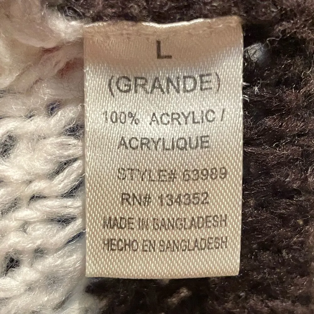 Ambiance Crewneck Knit Long Sleeve Sweater Blue White Orange Stripes Size Large Blue - Image 6