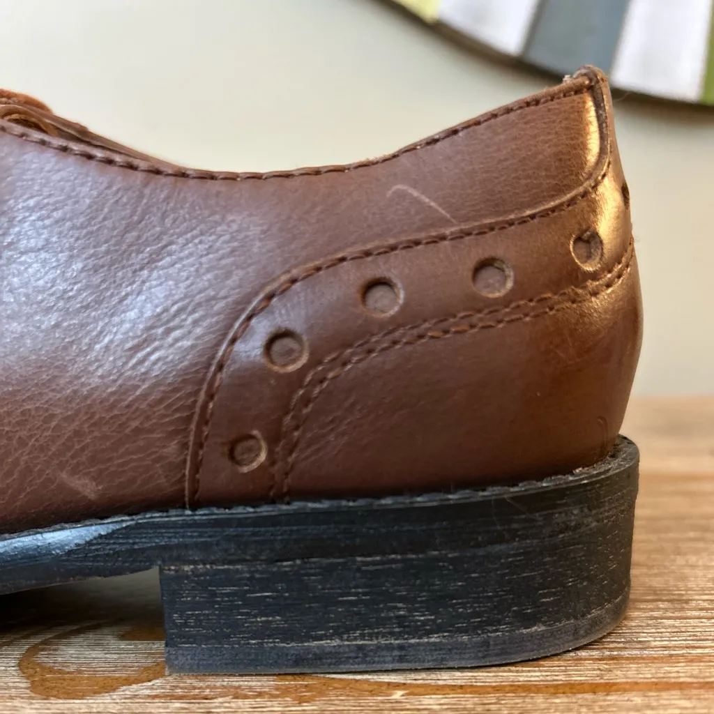 Miz Mooz | Monaco Women's Brown Leather Oxford Wingtip Lace-Up Shoes 7.5 - Image 7