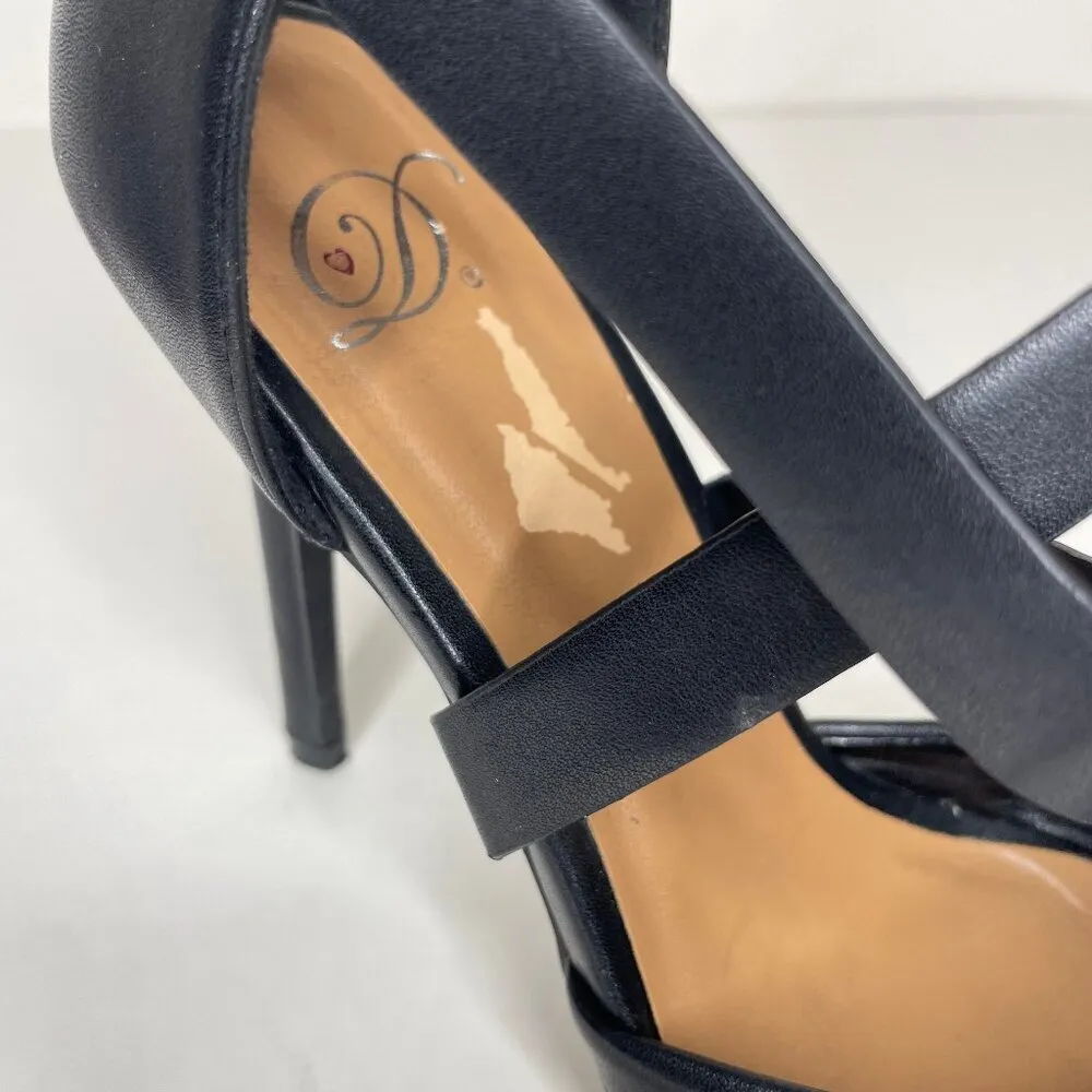 My Delicious Women's Black Strappy Leatherette Buckled Pumps Heels Size 8.5 - Image 5