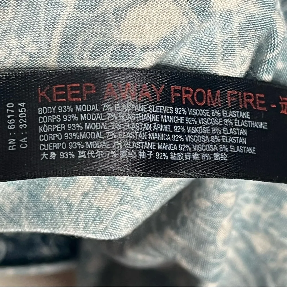 Free People Movement Sz L Mix Print Hooded Swing Top Cropped Long Sleeves - Image 10