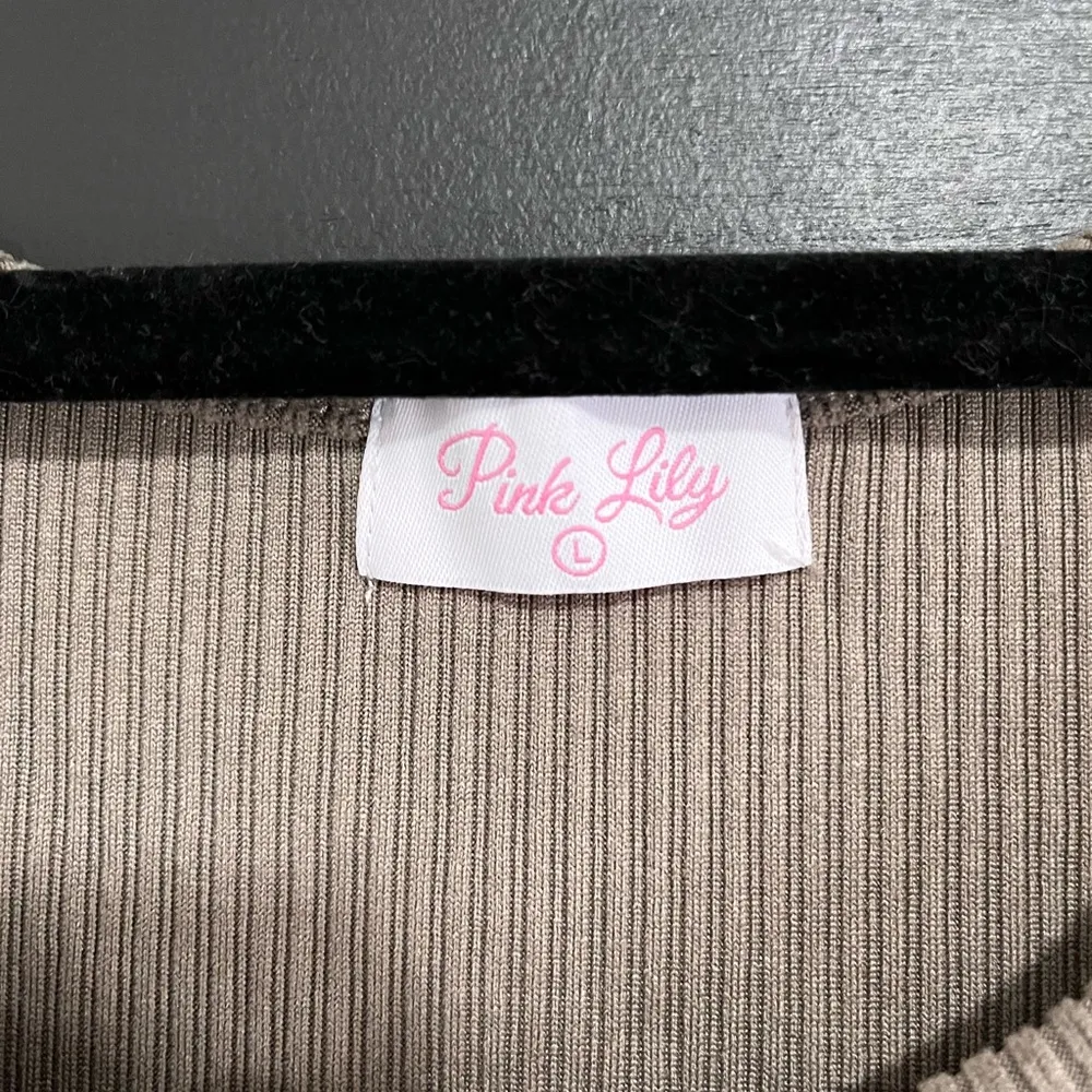 PINK LILY Cafe Soft Ribbed Sleeveless Tank Top Dress Button Down Sz L EUC - Image 2