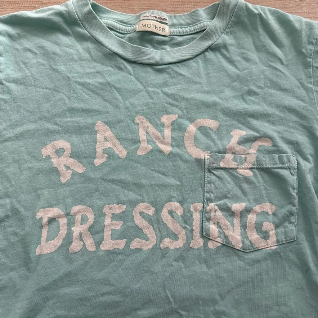 Mother Boxy Goddie Goodie Pocket Tee Ranch Dressing Blue - Image 4