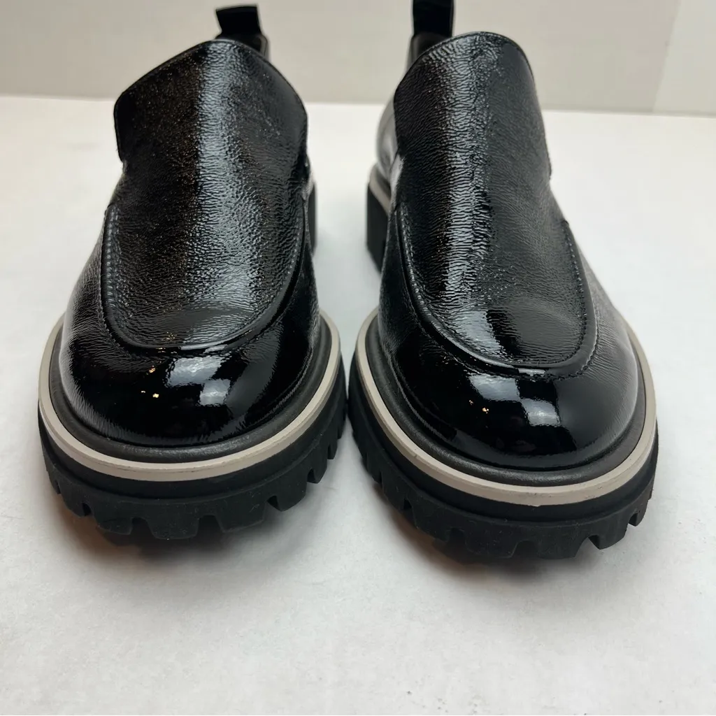 Paul Green Naomi‎ Platform Loafer Black Crinkled Patent US Size 9.5 Preppy NEW - Image 4