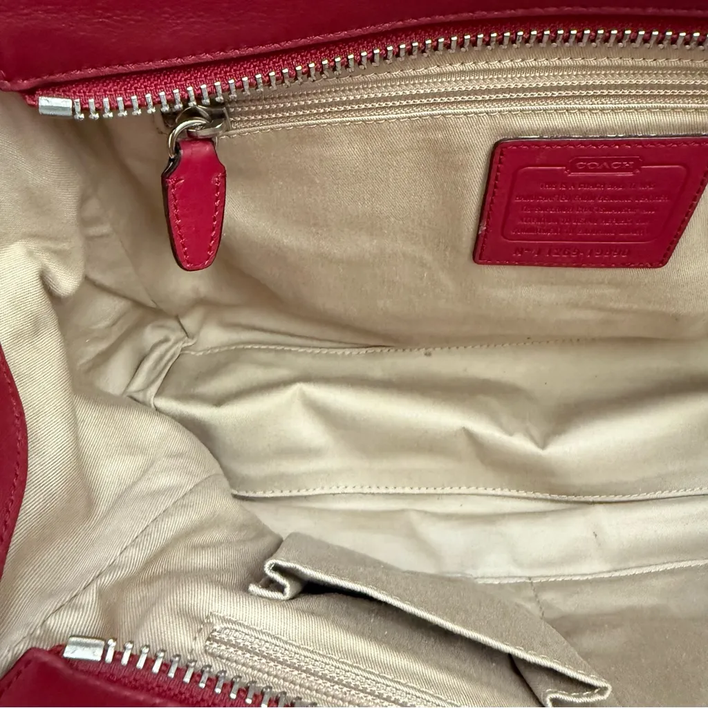 COACH 19890 Dark Red Leather Legacy Medium Candace Carryall Tote Shoulder Bag - Image 15