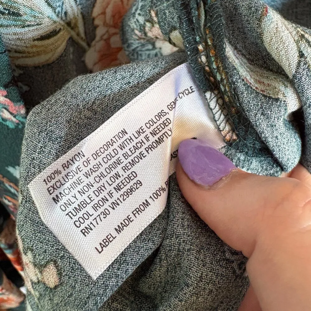 NWT Knox Rose Teal Floral Kimono Top Tassels Bohemian Flowy Feminine Resortwear - Image 8