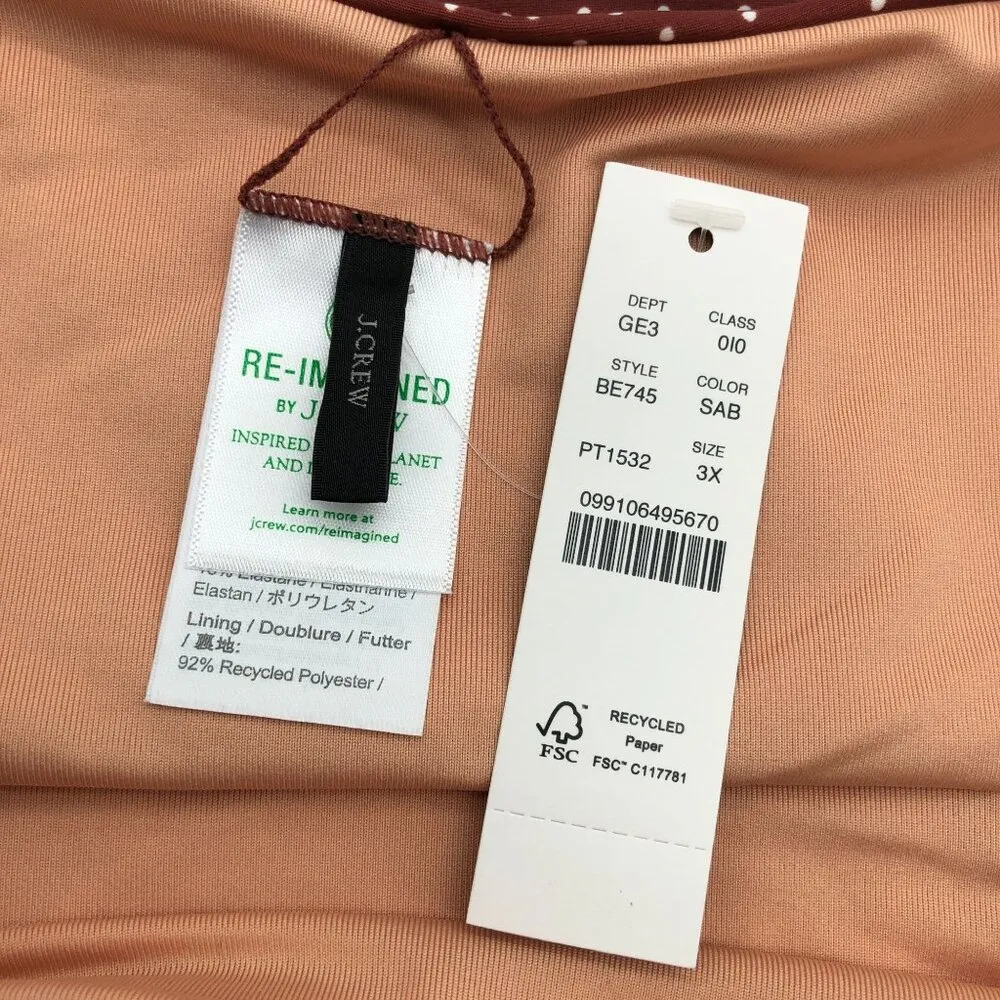 J Crew High-Rise Cheeky Bikini Bottom In Polka Dot Brown 3X - Image 3