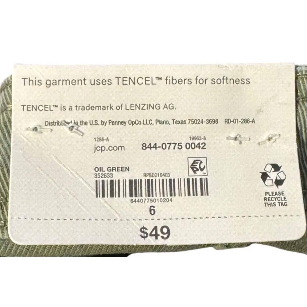 A.n.a Women's Pants Vintage Cargo Straight Leg Relaxed Hi-Rise Green Sz. 6 NWT‎ - Image 12