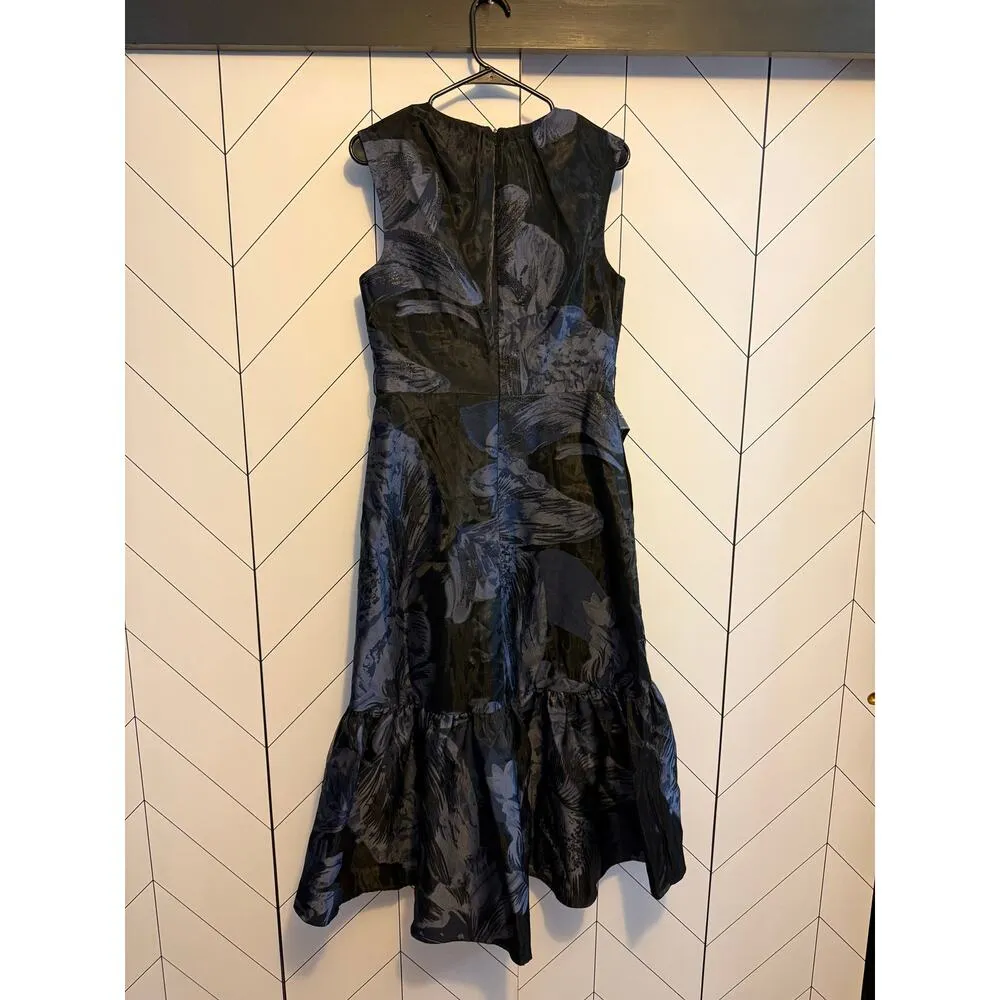 Kay Unger Beatrix Women 8 Floral High Low Tea Ruffle Sleeveless Cocktail Dress - Image 9