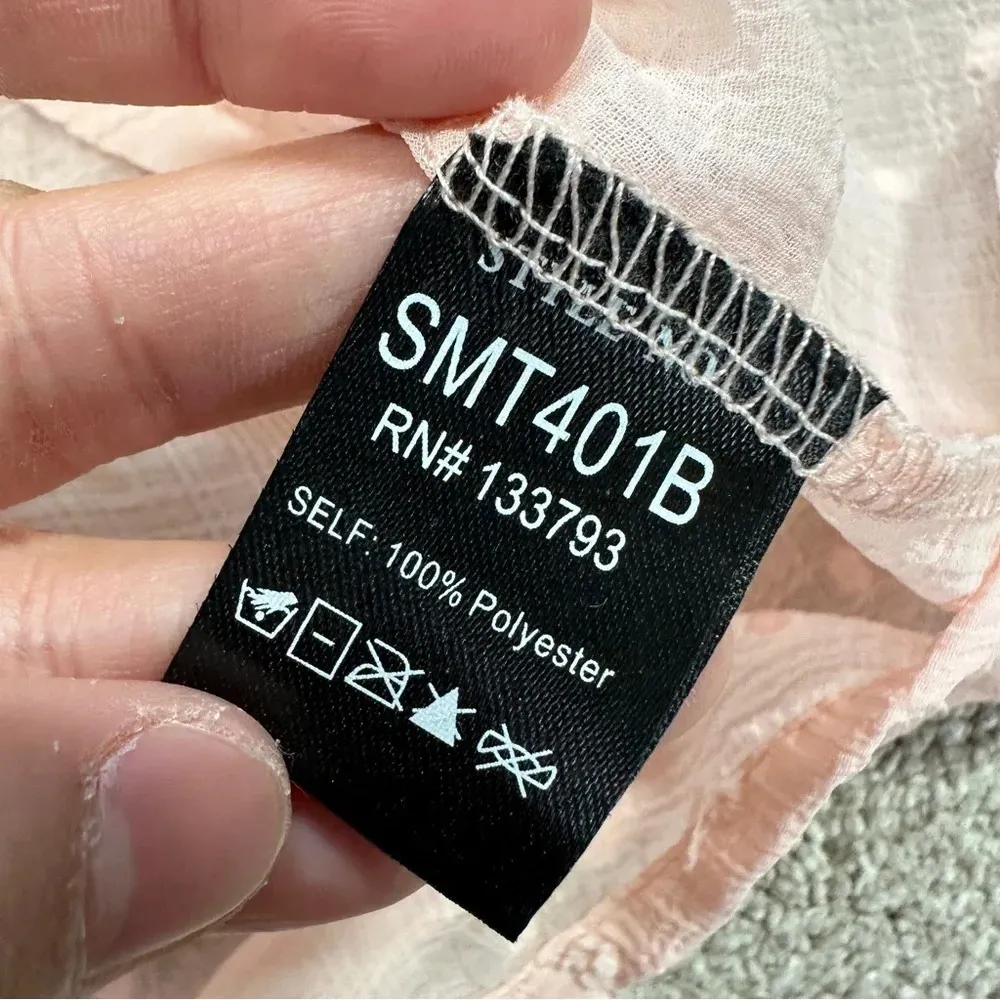 POL Shabby Chic Boho Cottagecore Blouse Ruffle Sheer Fairy Romantic Size L - Image 11