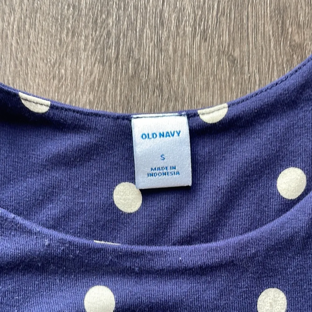 Navy Polka Dot Swing  Dress - Image 4