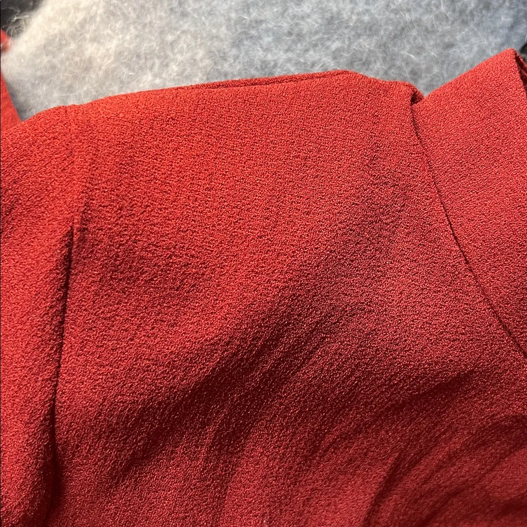 ASOS Burnt Orange Tie Waist Dress US 2 - Image 4