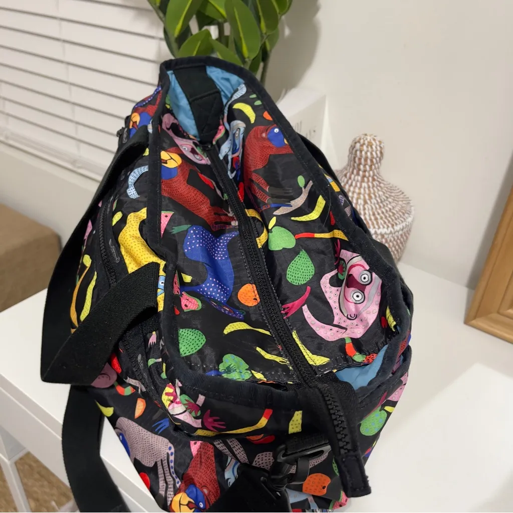 LESPORTSAC rare RYAN baby tote carryon monkey printed bag shoulder crossbody - Image 10