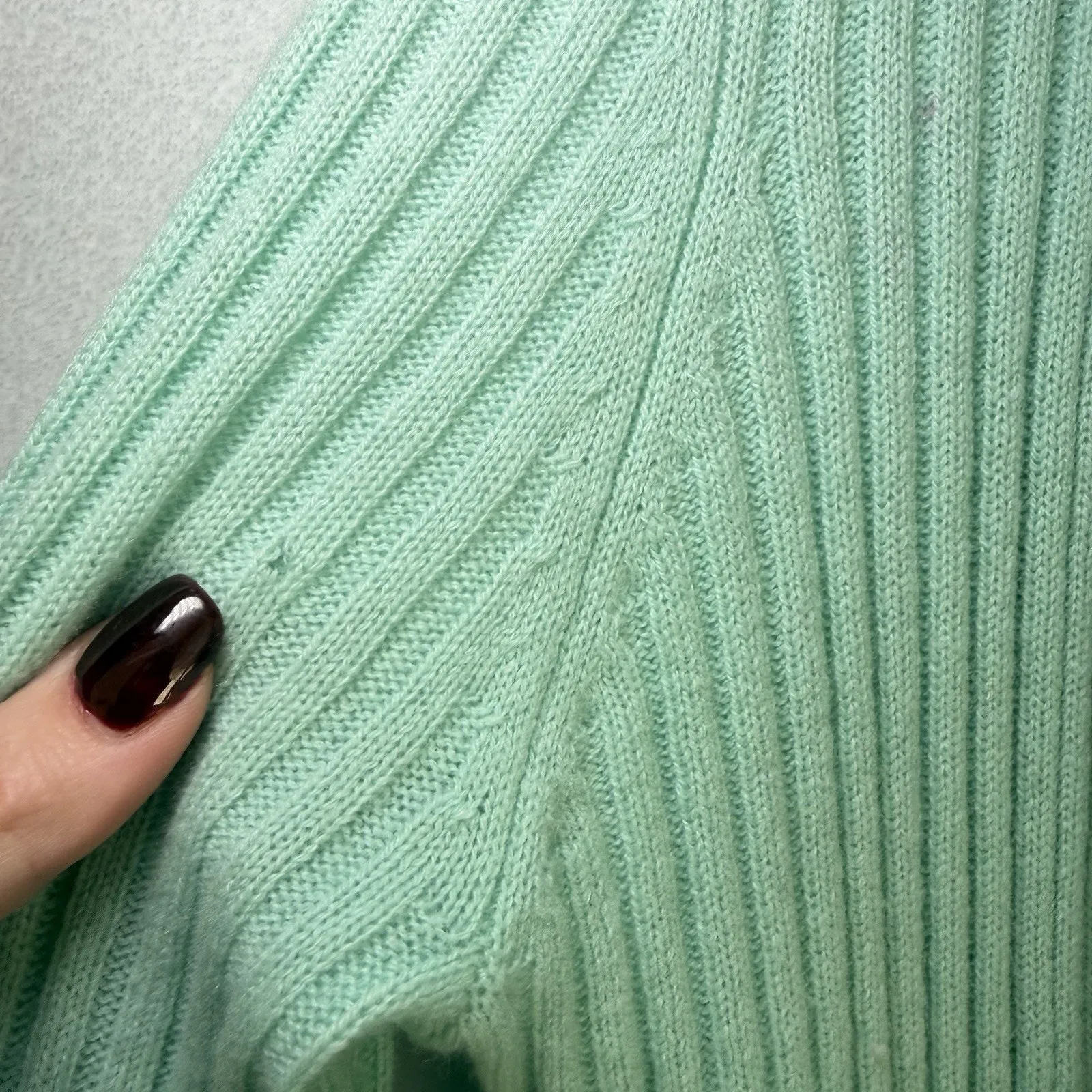 Autumn Cashmere Cardigan Sweater 100% Cashmere Light Blue Green size XS - Image 10