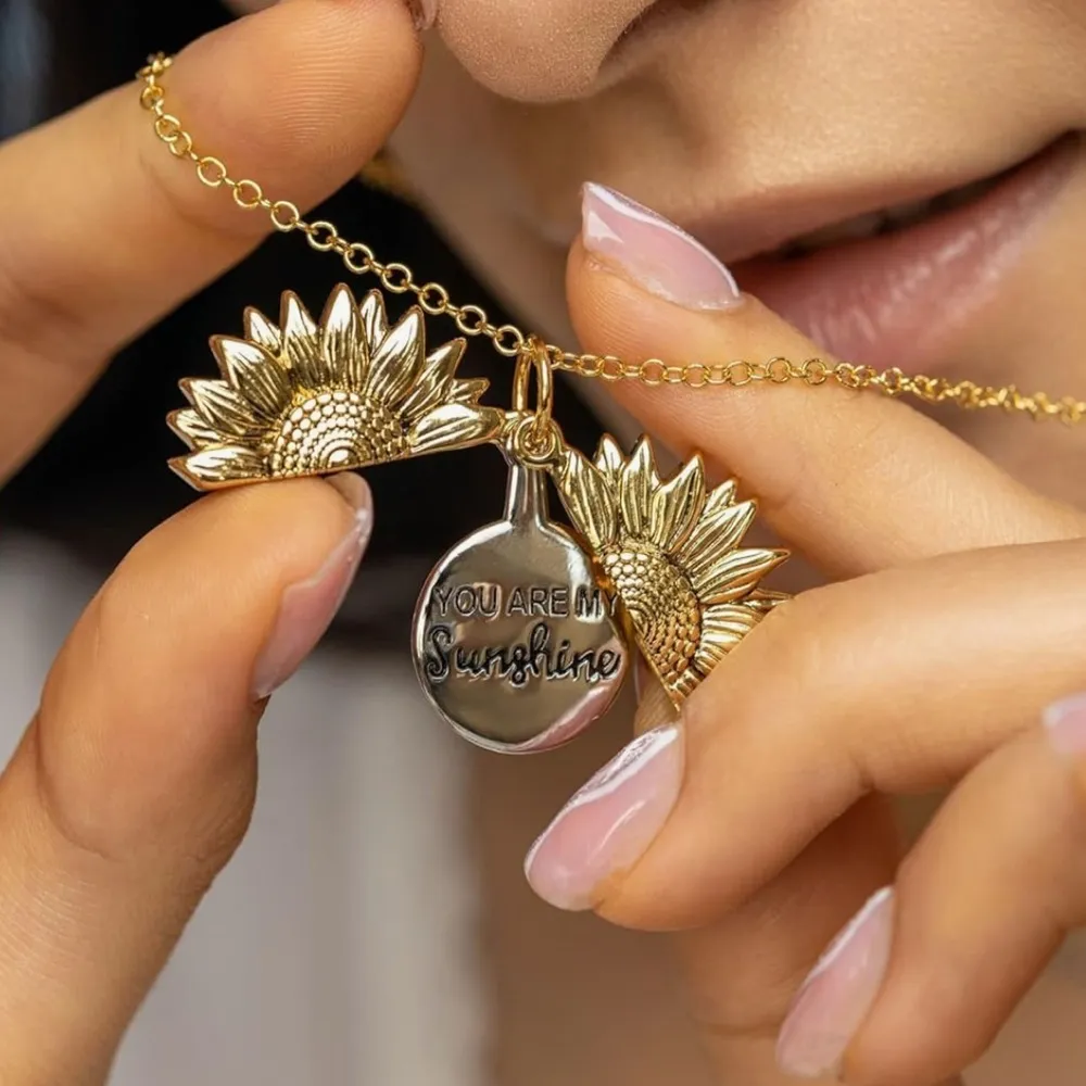 The Original You Are My Sunshine Sunflower Locket Necklace - Image 5
