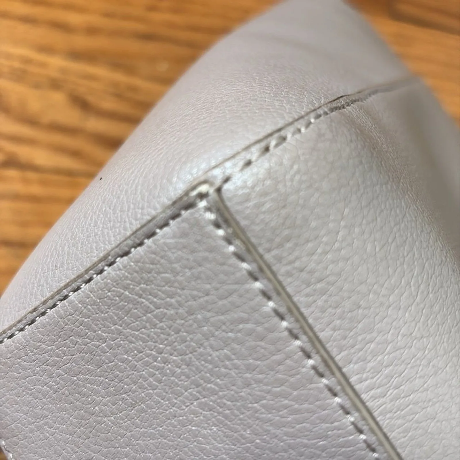 LOVE MOSCHINO Chain Shopper‎ Tote Bag Purse Taupe Light Grey - Image 12