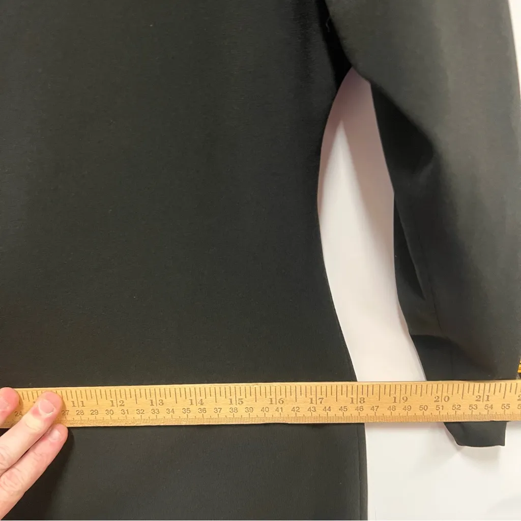 NWT Halston Heritage One Shoulder Boatneck Mini Dress Black Gold size 6 - Image 11