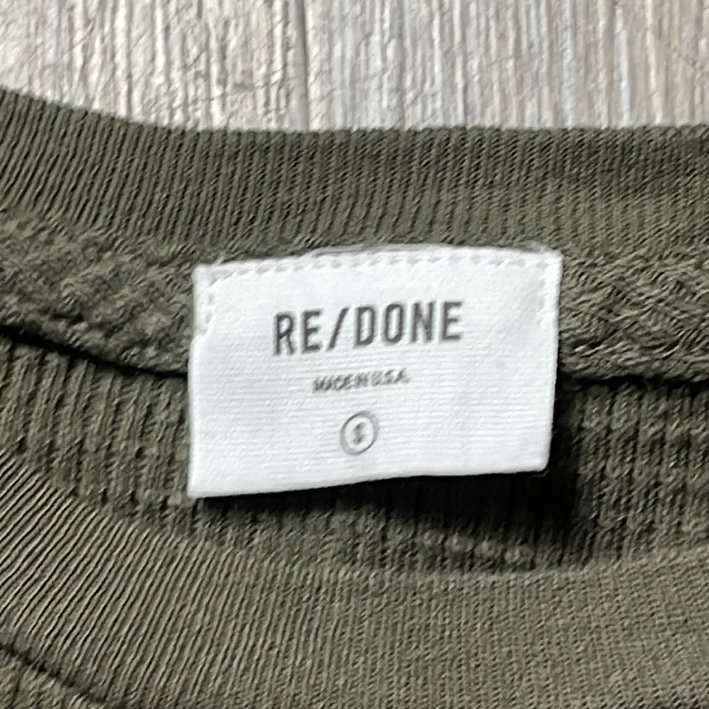 Levi RE/DONE Thermal Casual Long Sleeve Top Green - Image 11