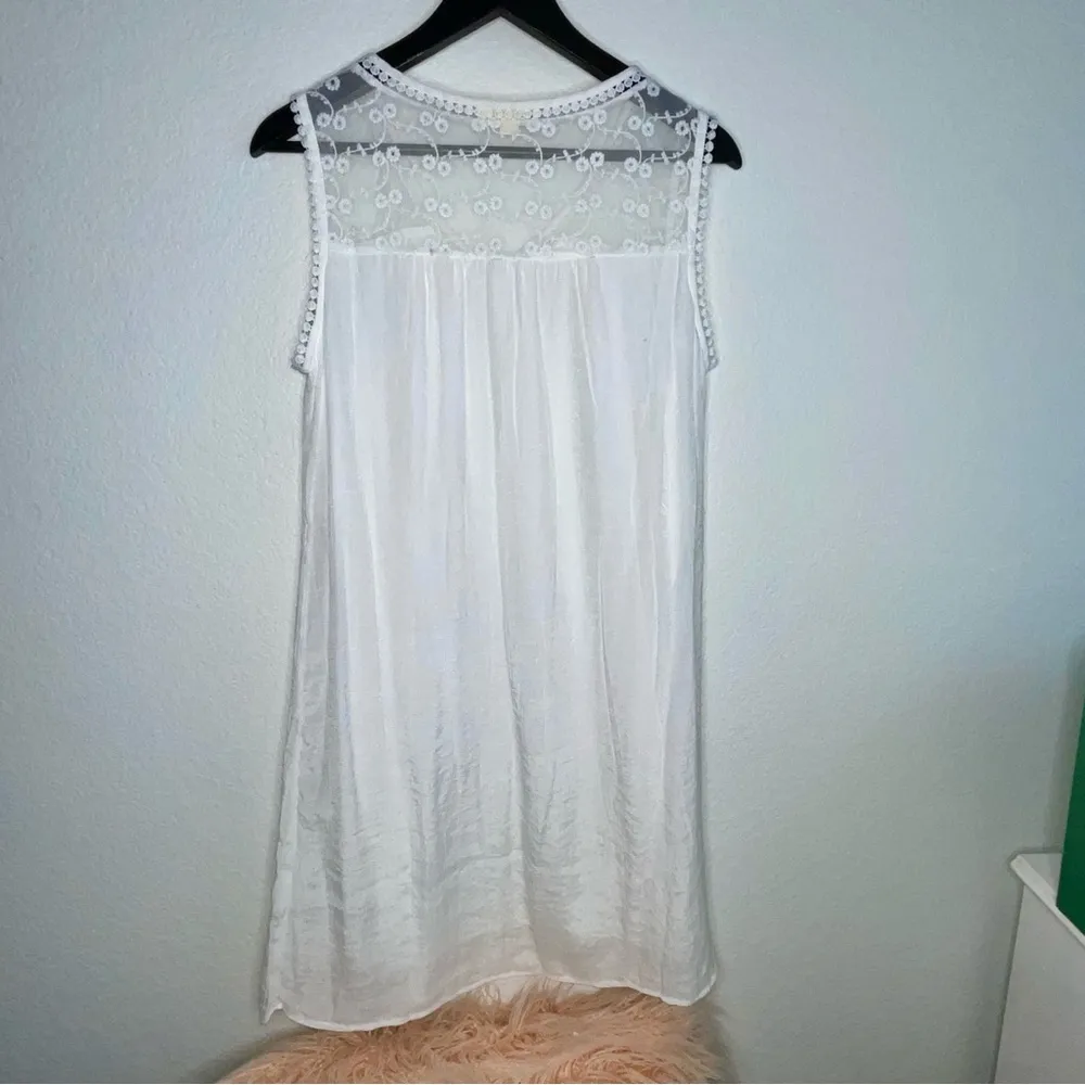INDIGO ROSE Summer dress white with sheer lace top lined - Image 7
