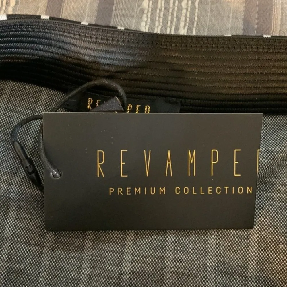 Ramped Black White Stripe Pencil Skirt Size Large NWT #7971 - Image 4