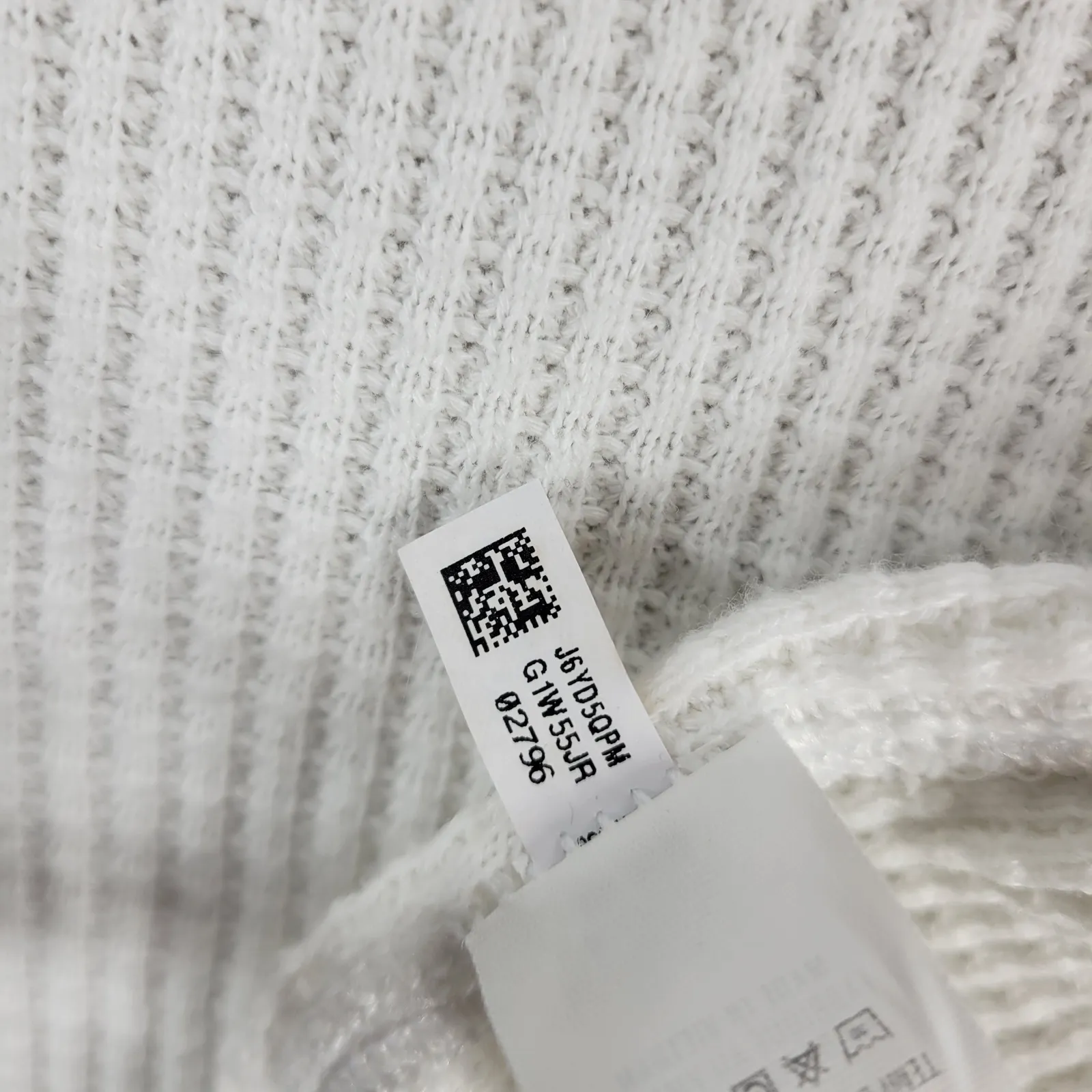 Aerie Waffle Knit Button Up Shirt XL White Oversized Relaxed Fit Long Sleeve - Image 9