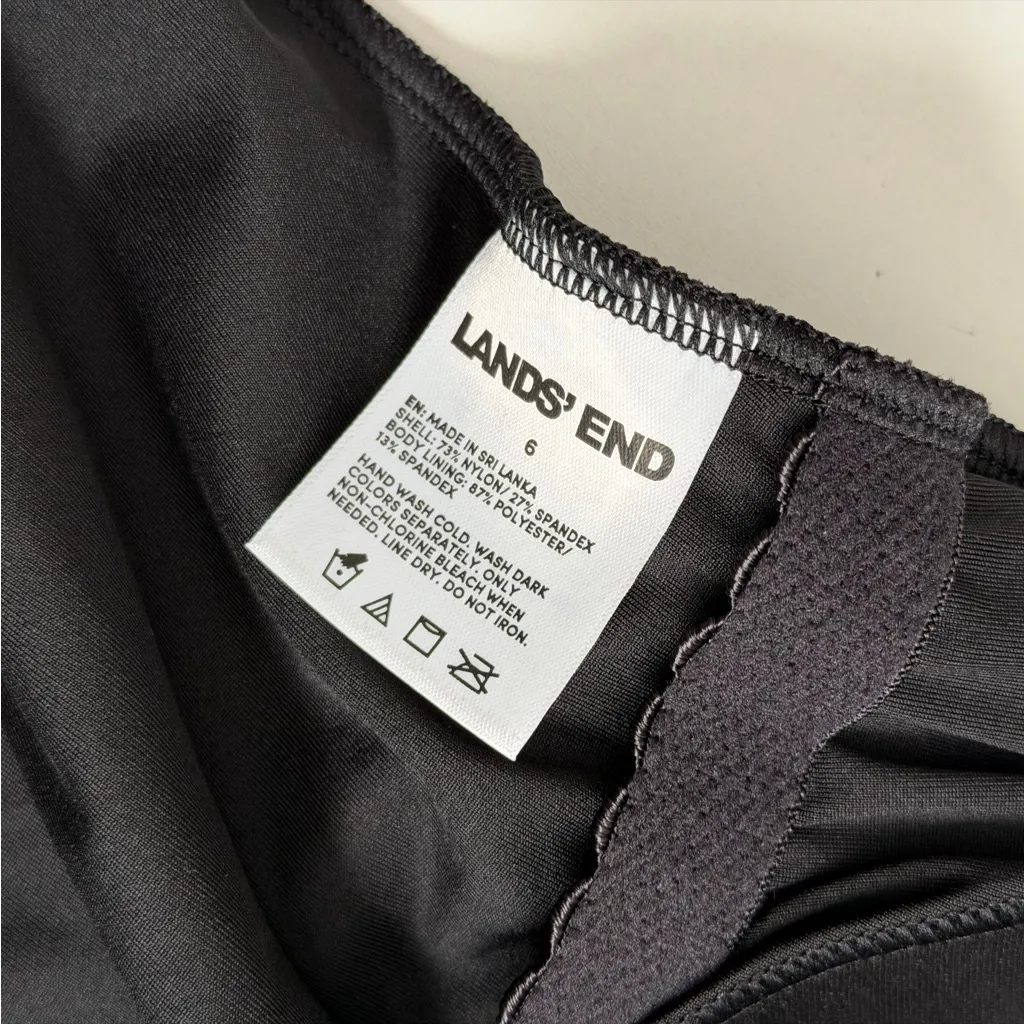 Lands End Swimsuit One Piece Lightly Padded Thick Straps Lycra Xtra Lite Black - Image 12